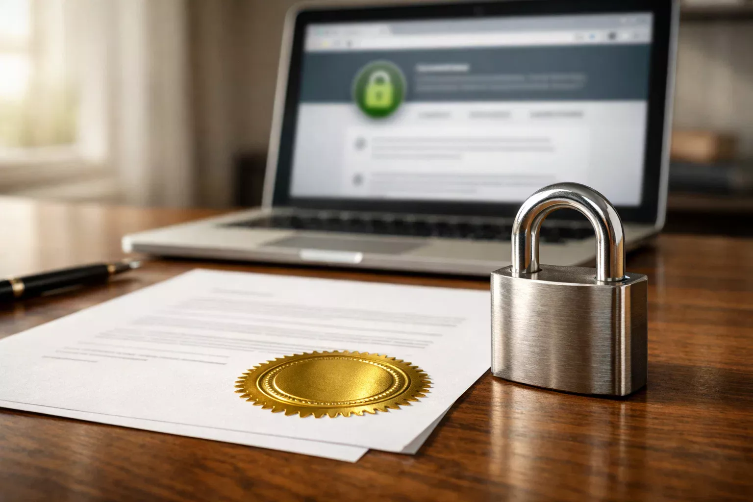 Logo ADM su documento ufficiale con lucchetto simbolo di sicurezza