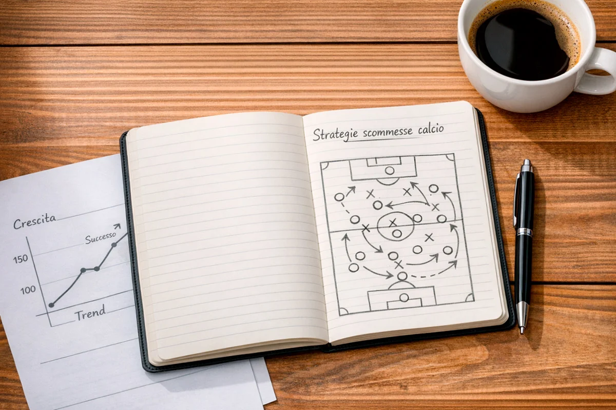 Analisi tattica di una partita di calcio con appunti e documenti